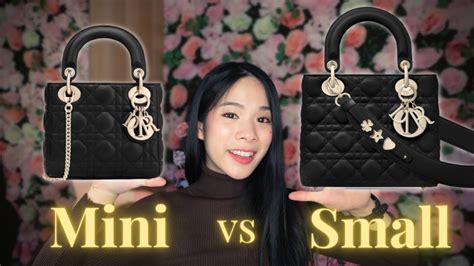 dior lady small|Lady Dior mini vs small.